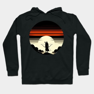 Minimalistic Medival Archer Sunset Hoodie